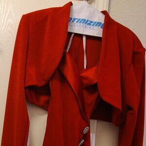 Junior’s dressy Betsy & Adam After 5 Red Satin dress w/jacket